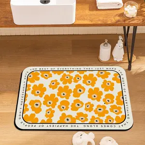 Thick Diatomaceous Earth Mat, Absorbent Non-Slip Bathroom Rug, Durable Easy-Clean Home Mat, Soft Comfortable, Ideal for Bedroom Kitchen Living Room Entrance