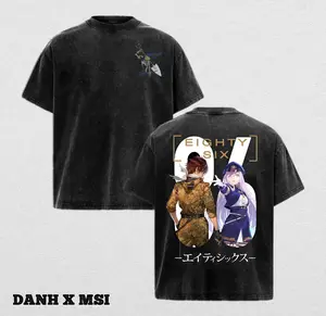 Eighty‑Six | 86 Washed Tee Streetwear Tee Hoodie “Battlefield Ghosts — A War That Erased Names” — For Anime Fans, For Drops That Hit With Tragic Resolve