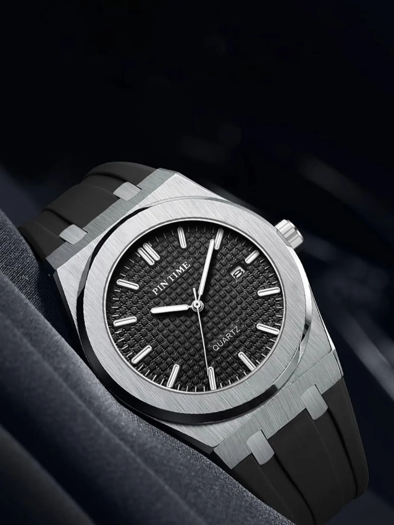 Men's Quartz Analog Watch, Durable Watch, Waterproof Silicone Strap, Large Earth Map Dial, Suitable for All Occasions, Stylish Men's Wristwatch, Quartz Watches