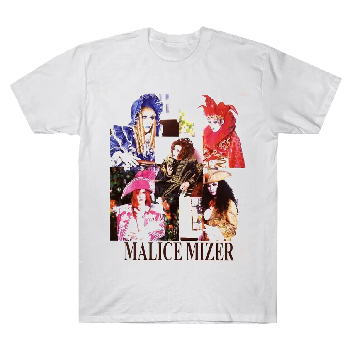 Vintage MALICE MIZER Short Sleeve White T-shirt Unisex Cotton Fabric Crewneck Menswear Top