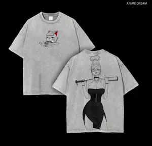 Seiko Ayase - Dandandan Anime Double Printed Vintage Washed Tee Unisex Oversize Heavyweight Cotton T-shirt for Anime Fans and Lovers