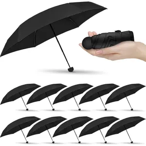 12 Pcs Travel Mini Umbrellas for Purse Bulk Folding Lightweight Windproof UV Collapsible Umbrella for Kids Backpack Rain Wedding Girls