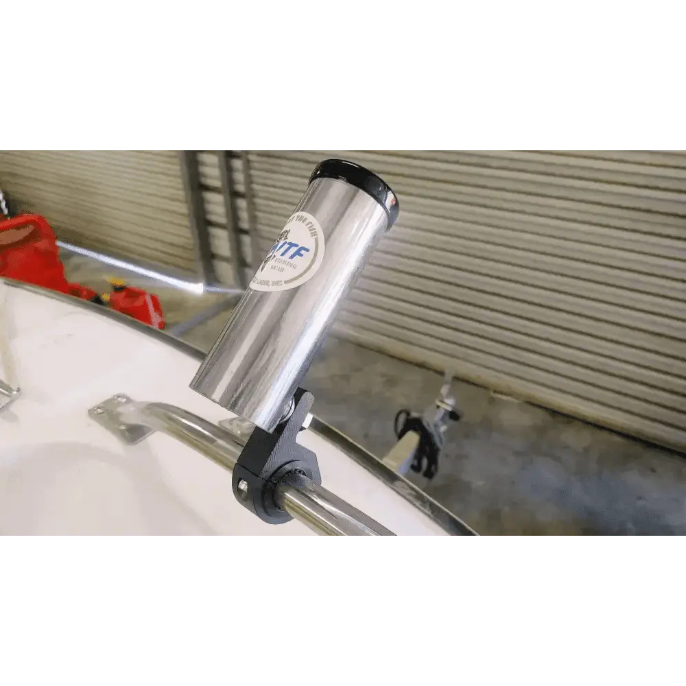Clamp Around Fishing Rod Holder - Works on round/oval or square tubing fishing equipment fishing supply