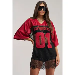 IT GIRL LACE JERSEY DRESS