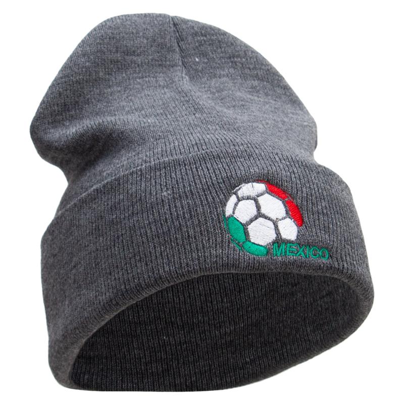 Mexico Soccer Ball 12 Inch Solid Knit Cuff Long Beanie