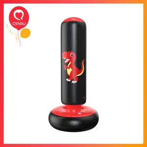 QPAU Inflatable Punching Bag 48 Inch Stable Boxing Bag Without Pump for Kids 3-6 Dinosaur Toy Gift for Boys Girls Karate Taekwondo Training Equipment outdoorfun