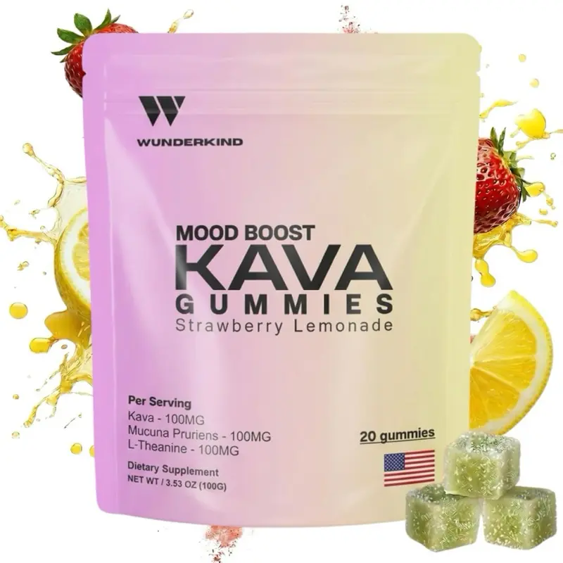 Kava Gummies, Natural Relaxation Support Supplement, Chewable Vegan Friendly Treats