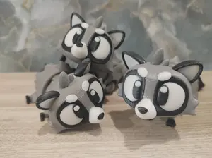 Jumbo Racoon Art Toy - Cute Articulated Collectible Fidget Desk Buddy for Animal Lovers & Collectors