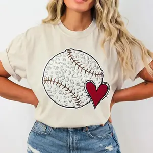 Large Vintage Baseball Heart Iron On Patch Embroidered Applique Funny Cool DIY Fabric PatchPatches for Clothes Jackets Backpacks Sweatshirts