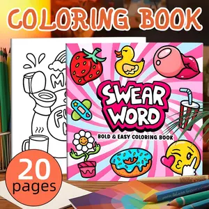 1PC Adult Coloring Book with Food Patterns, 20-Page Stress Relief Coloring Book Gift for Friends & Birthday Presents, Perfect Relaxing Activity