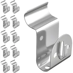 Vinyl Siding Hooks, 10-Pack Stainless Steel No Hole Vinyl Siding Clips, Holds up to 20lbs, Heavy Duty Siding Hooks for  Outdoor, Double Clips for Wreaths, String Lights, Signs, Easter Decor