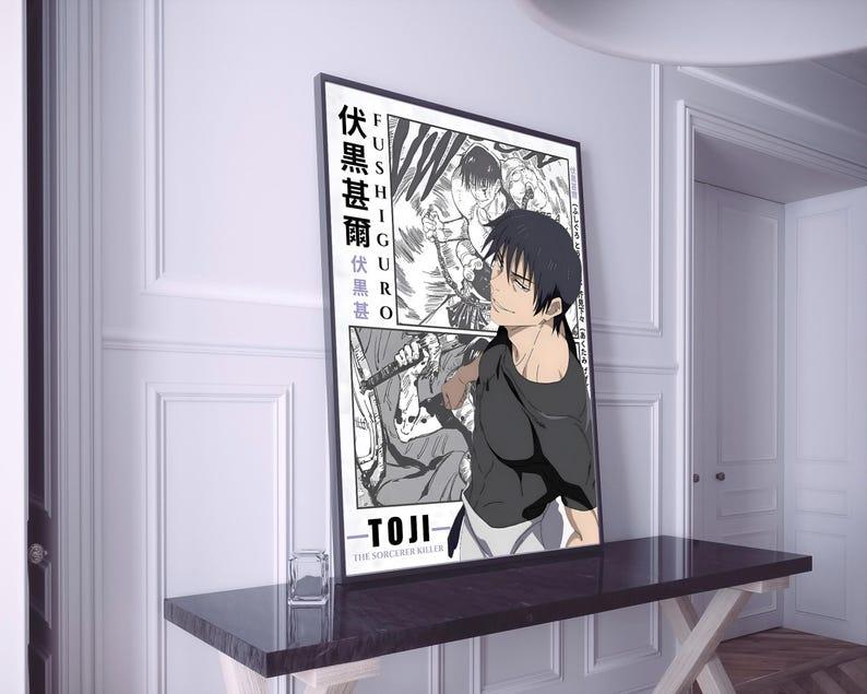 [Sale up to 30%] + [FREE SHIP]+[NO FRAME] Jujutsu Kaisen Anime Poster, Toji Fushiguro Manga Art Print, Vintage Minimalist Anime Wall Decor