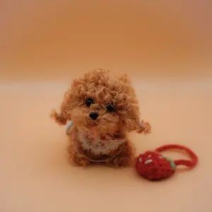 Acorn's Poodle Dog Keychain Dolhouse with Strawberry Tote By EarthNeedsDog Cute