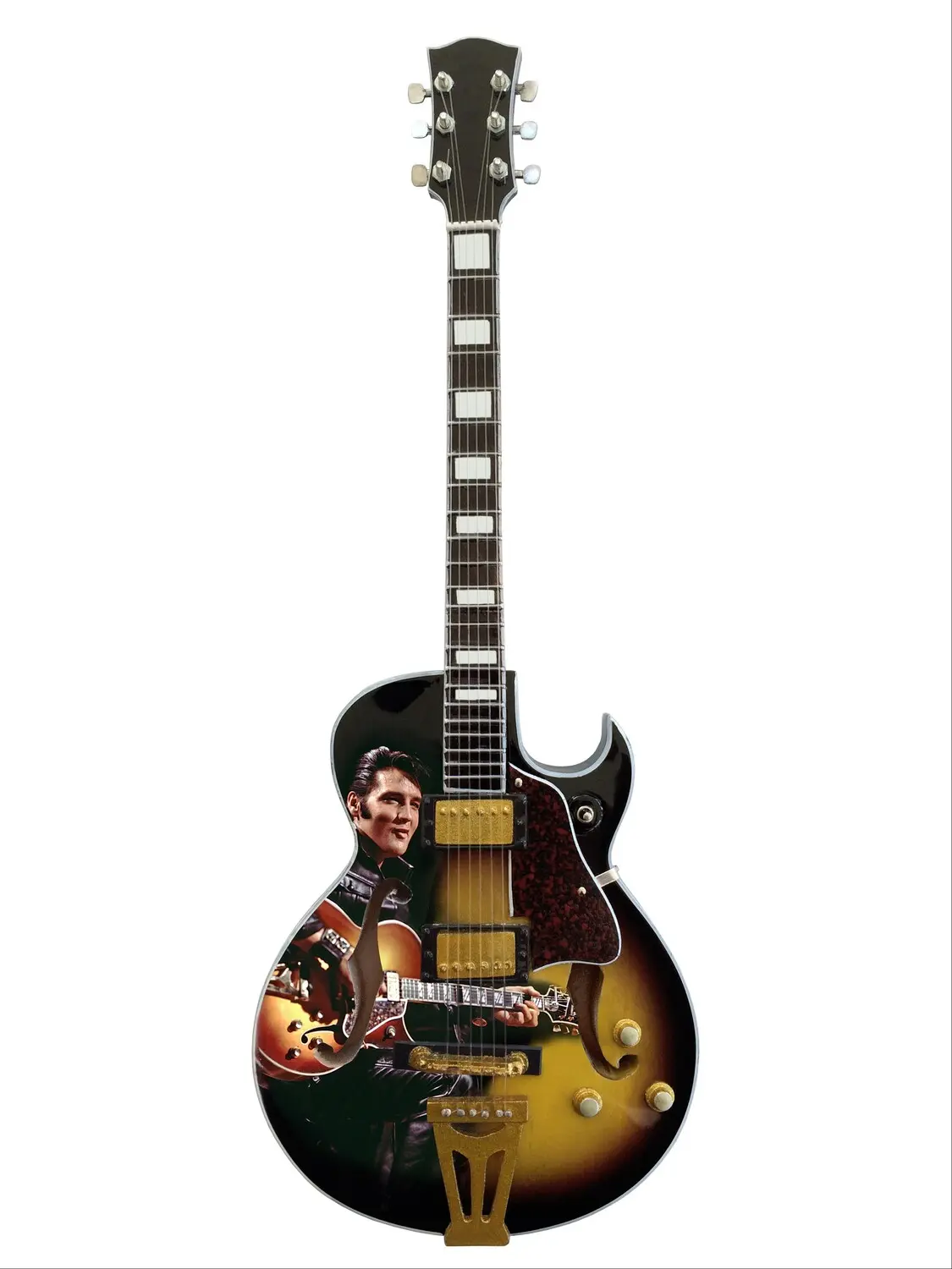 Axe Heaven - Elvis Presley - Elvis Presley 1968 Comeback Special Hollow Body Mini Guitar Replica Collectible  [Collectible Figurine/Statue/Bust] Collectible