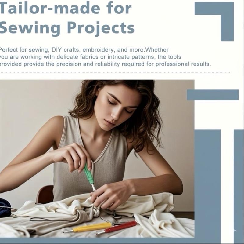 14 pcs Sewing Seam Ripper Kit Set – Thread Remover Tools with Measuring Tape & Needle Threaders (Multi-Color Set)