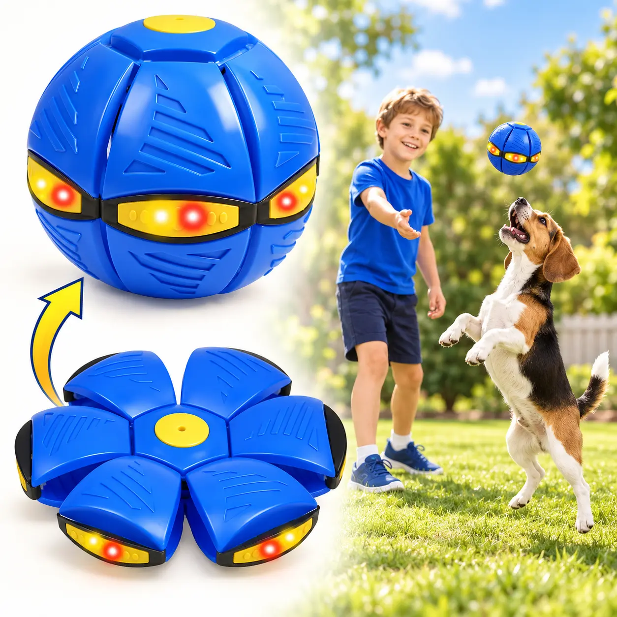 Tsklooy Magic Bouncing Ball 6-Light Dual Form – Pop up, Transforming Design – Flying Saucer Bouncy – Interactive Bouncing Balls Perfect for Halloween Pack,techvibes