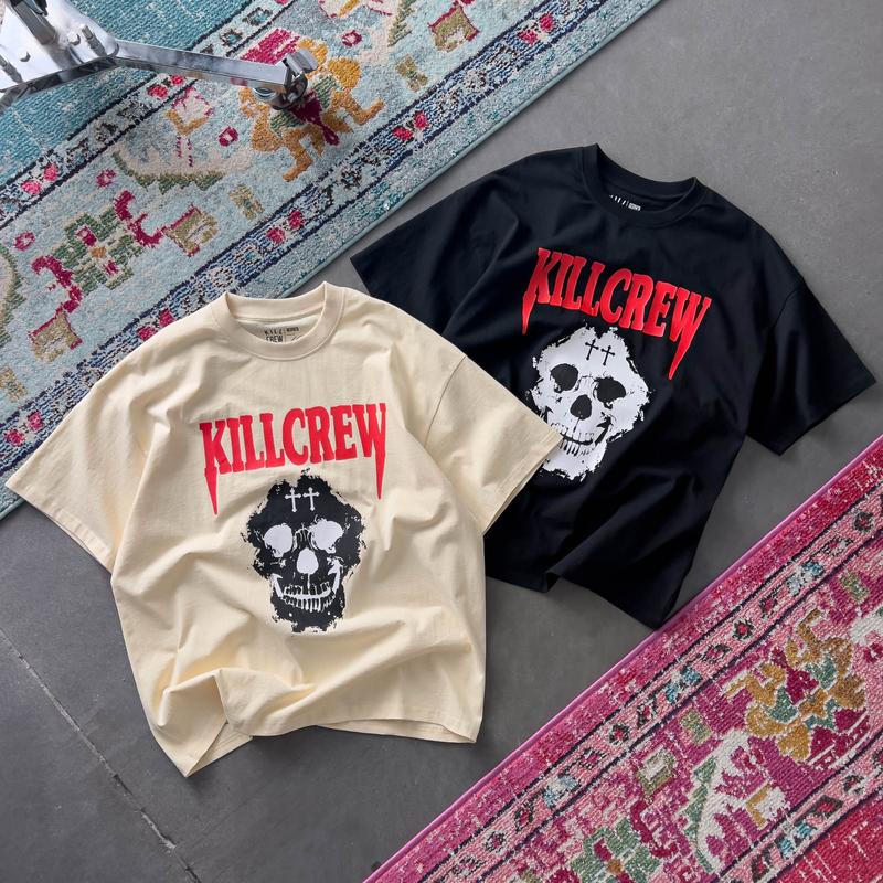 Kill Crew Oversized Graphic T-Shirts Loose Menswear Top Relaxed Fit Tshirt Streetwear Casual Medium Round Neck Kill Crew Oversized Graphic T-Shirts Loose Menswear Top Relaxed Fit Tshirt Streetwear Casual Medium Round Neck