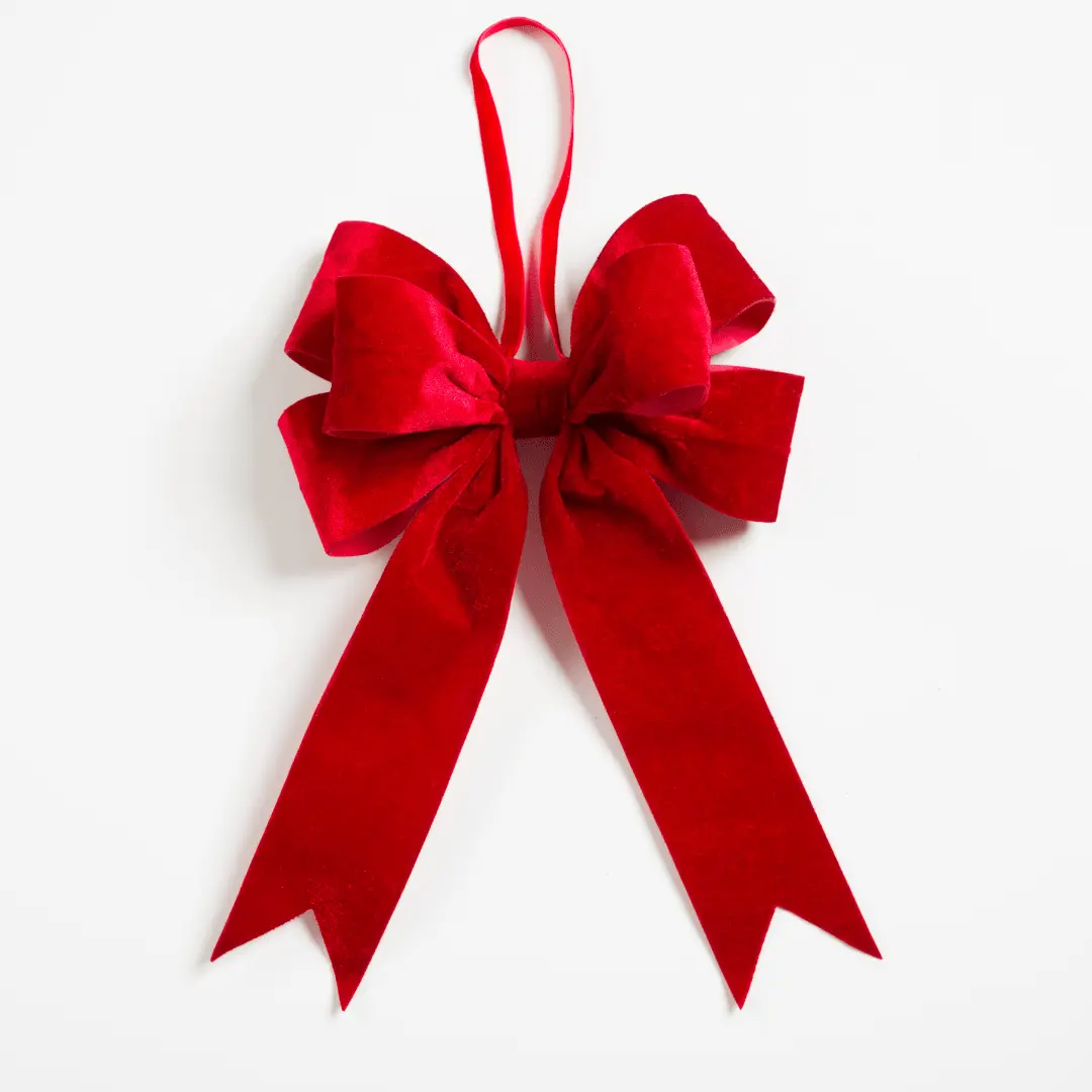 Red Clip on Bow Ornament