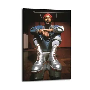Marvin Poster Gaye Soul And R&B Singer Vintage Music (1) Gift For Friend Poster Bed Room Living Room Decor Modern Aesthetic Modern Aesthetic Office Gym Art Posters For Dorm Wall Decor