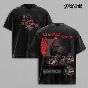 Retro The Dead Space Clothes Graphic Tees Oversized Washed Tee Game Acid Washed Lightweight Cotton TSHIRT, Gift For Gamer Crew Neck Menswear Streetwear a 90s Graphic Tees Men's T-shirt