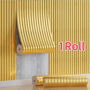 Self-Stick Metallic Punk Wallpaper Roll, Peel Stick Wallpaper, Thick Large Size 15.75inchX110.24inch, Luxury Living Room Background Wall, Vinyl PVC Material, Home Decor