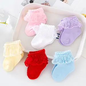 6 Pairs Baby Baby Girls Short Lace Lace Socks Ruffled Socks Princess Socks