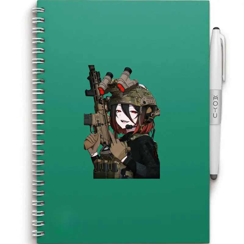 Night Ops Tactical Operator Sticker, Red Eyed Anime Soldier Girl, Sticker Vinyl Waterproof, Vinyl 2x2 to 6x6inch