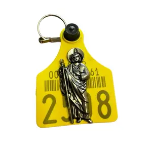 Cattle Tag Keychain Arete de Vaca Llavero con Concho