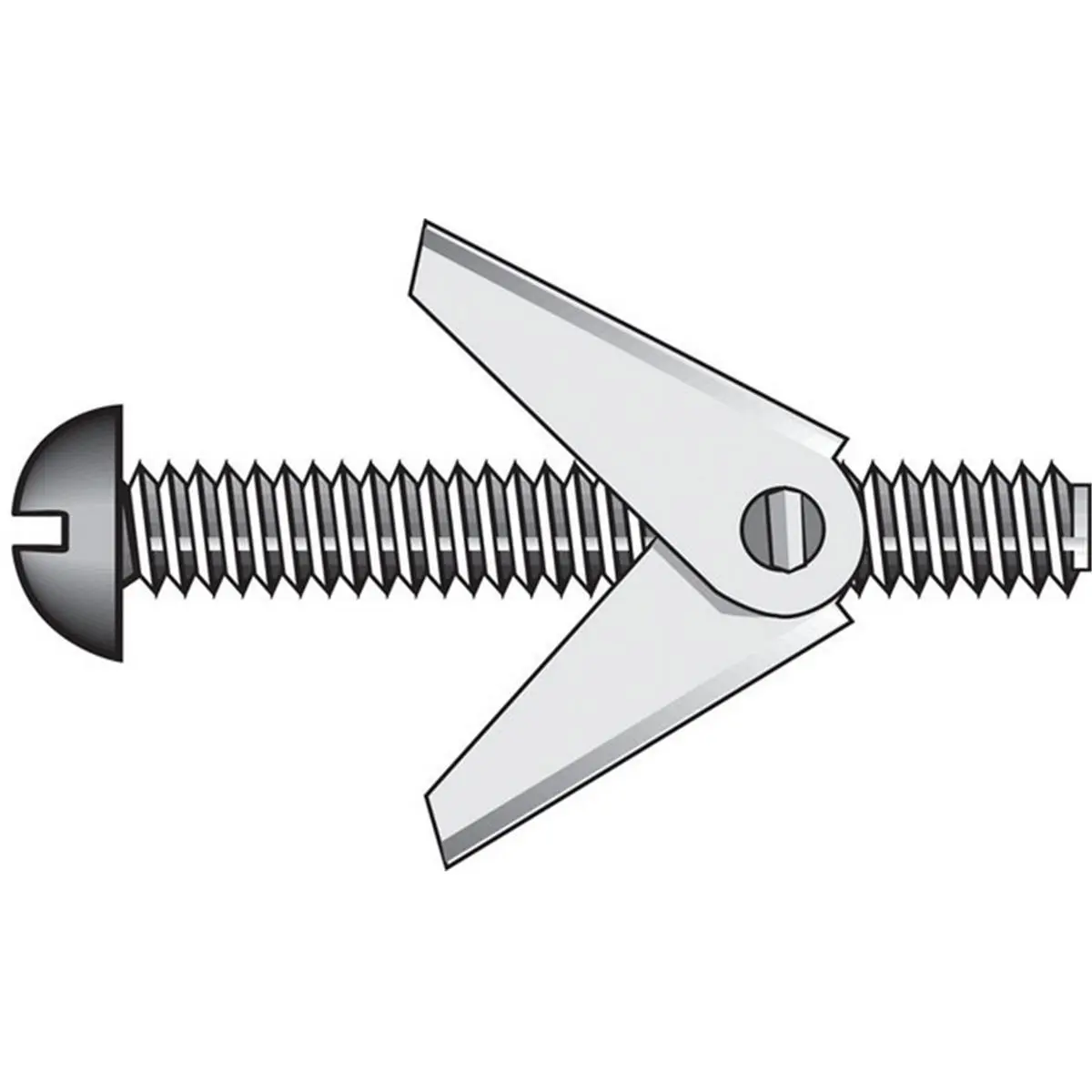 Hillman 370110 Zinc-Plated Steel Toggle Bolts with Slotted Round Head Screws, 1/8" x 3" Size, 3/8" Bit Required for Sailing Water Sports Equipment, Requires Bit
