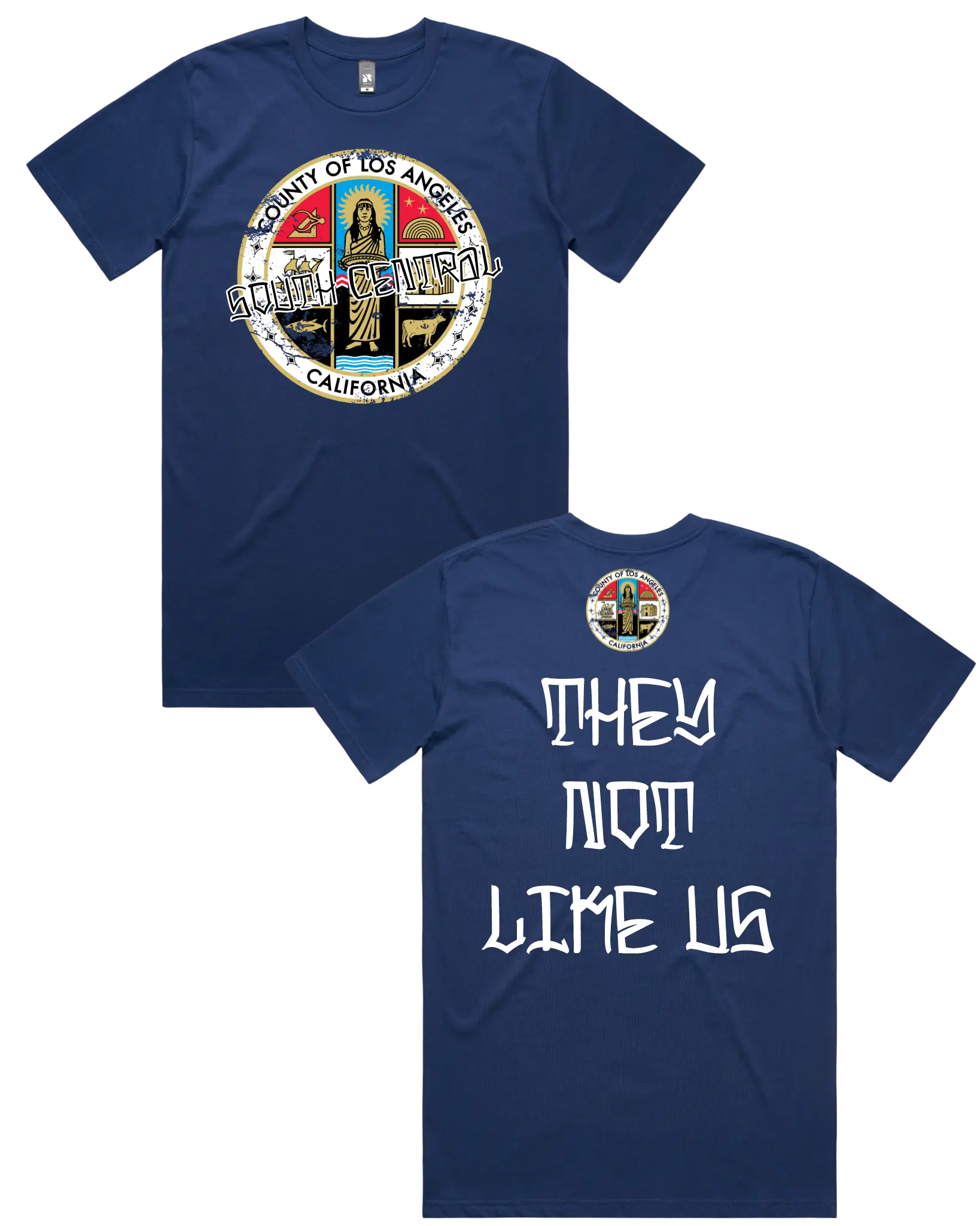South Central Not Like Us T-Shirt - Relaxed Fit Cotton Crewneck with Graphic Design, Short Sleeve, Men's Top for Casual Wear