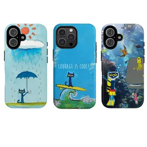 Cool Cat Phone Case, Compatible with iPhone 17 Pro Max 16 15 Plus 14 13 12 11 AIR XS XR Phone Case Hard Shell Rugged Phone Case Anti-scratch Shockproof Frosted Protective Cover Waterproof Outer Layer Durable Shell gift for her