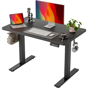 Height Adjustable Electric Standing Desk, 40 x 24 inch, Sit Stand Up Desk, Splice Board, Computer Home Office Desk, Black Top