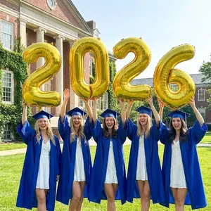 4pcs/set 32 Inch Graduation Balloons, Deep Blue Silver Rose Gold, Party Decorations Balloon Arch Decoration 2026