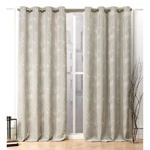 Set of 2 (96"x52") Turion Grommet Top Room Darkening Curtain Panel Linen - Nicole Miller