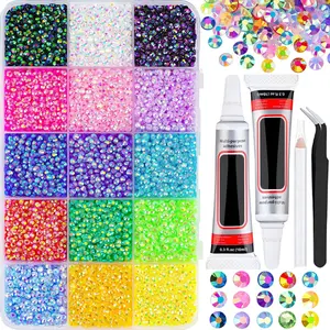 18000Pcs Jelly Rhinestones Kit for Bedazzling Includes Tools Tweezers Flatback Resin Gems for DIY Crafting Nail Art Diamond Art Phone Case Makeup Supplies