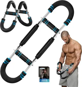 Arm Trainer, 60-100lb Adjustable Chest & Arm Workout Tool, Compact  Arm Strengthener, Portable Power Twister Bar with Snap - Together Detachable Design for Fitness Anywhere