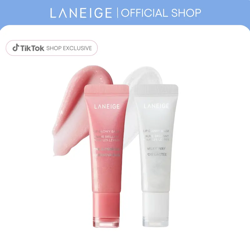 Laneige Lip Glowy Balm Stardust Duo, Pink Supernova and Milky Way Lip Balm