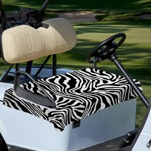 1pc Terylene Golf Seat Cover, Zebra Stripes Pattern Durable Polyester Material, Universal Fit for Golf Carts & Vehicles, Easy Installation, Long-Lasting Protection