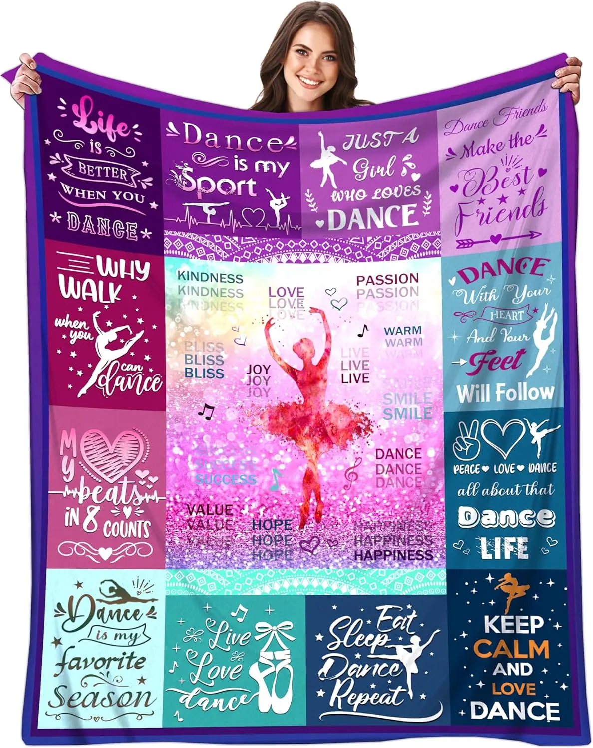 Dance Blanket Dance Gifts for Girls Women Dance Flannel Throw Warm Blanket for Boys Teens Kids Sofa Bed Home Decor Dance Lovers Gifts 50"x40"a