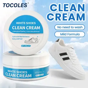 AA White Shoe Cleaner Cream Multipurpose No-Wash Solid with Sponge Removes Stains Ideal for Leather Silicone Car Interiors Mild Non-Irrit ating Eco-Friendly 160g