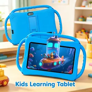 7-Inch Kids Tablet with Shockproof Case, Android Learning Tablet for Toddlers, Parental Control, Dual Cameras, WiFi, Best Gift for Children