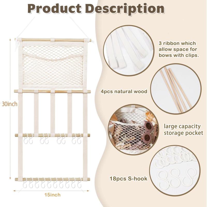 kangaroo Headband Holder Hair Bows Organizer,Large Capacity Bow Holder Hair Accessories Wall Hanging Organizer for Toddler Girl Nursery Room Decor