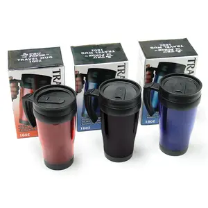 WorldWide Sales Online 16oz Travel Mug with Handle and Spill Resistant Lid, Assorted Colors – Automotive Accessories, Ho