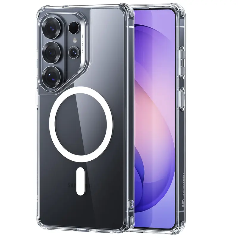 ESR Acrylic Smartphone Protector Case for Samsung Galaxy S26/S25 Ultra, Classic Hybrid Magnetic Phone Accessories, MagSafe-Compatible, Military-Grade Protection, Yellowing-Resistant, Magnetic Lock, Scratch-Resistant, Air Guard Corners, Wireless-Friendly