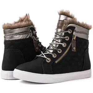 GLOBALWIN Women’s Platform Wedge Sneakers Outdoor Anti-Slip Winter Snow Hiking Furry Ankle Boots for Women