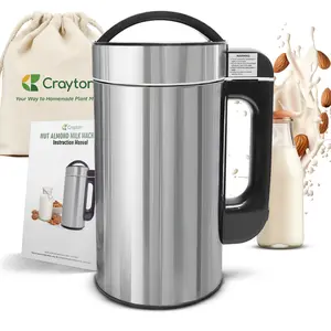 Nut Milk Maker Machine with Built-in Strainer, Stainless Steel Jug for Soy, Almond, Oat, Walnut, Peanut and Cashew
