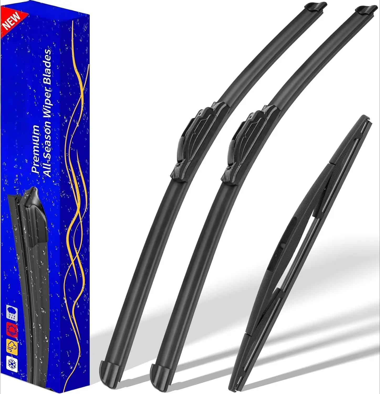 DIBMS 3 Wipers Fits Honda CRV CR-V 2017-2022 Wiper Blades | 26"/17" Front + 12" Rear,U/J Hook Adapter,OEM Replacement,All-Season Durability,Quiet,Streak-Free & Easy Install.