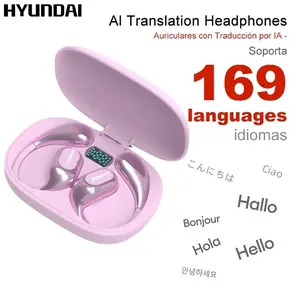 HYUNDAI C01 Wireless Translation Headphones with 2025 Bluetooth 5.4 for Faster, Stable Connection & Low Power Use, Supports 169‑Language Translation, Comfortable Non‑Inductive Wearing for Music & Phone Calls