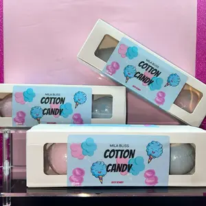 Mila Bliss Cotton Candy Bath Bombs - Fun Baths, 4 Count, Bath Body Care, Colorful Bath Bombs, Moisturizing
