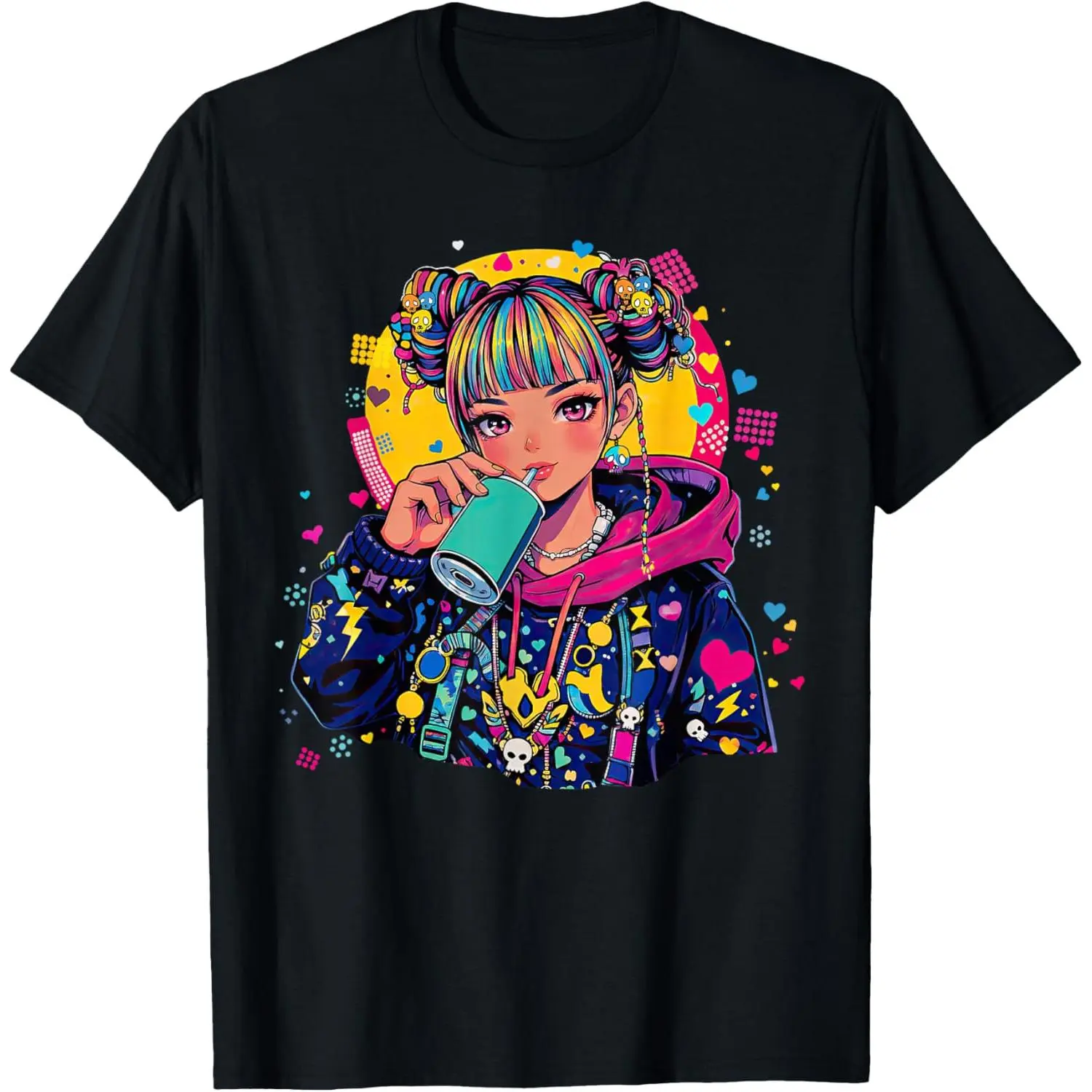 100%cotton Y2K Decora Aesthetic Kawaii Anime Girl Japanese Streetwear T-Shirt